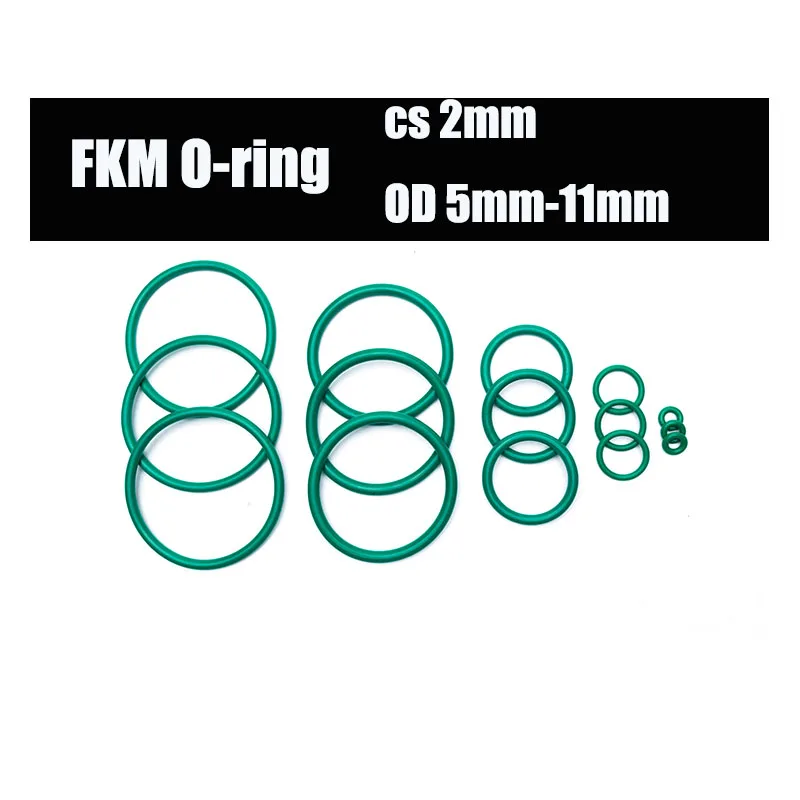 

Уплотнительное кольцо фторруглеродное FKM, 10 шт., уплотнение CS 2 мм OD5/5,5/6/6.5-11 мм, уплотнительное кольцо, уплотнительная прокладка, кольцо, усто...