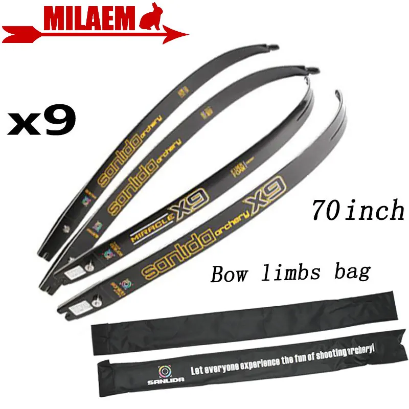 

70inch Archery X9 ILF Competitive Recurve Bow Limbs Lntermediate Limbs Graphite Foam 20-46Lbs Shooting Accessories