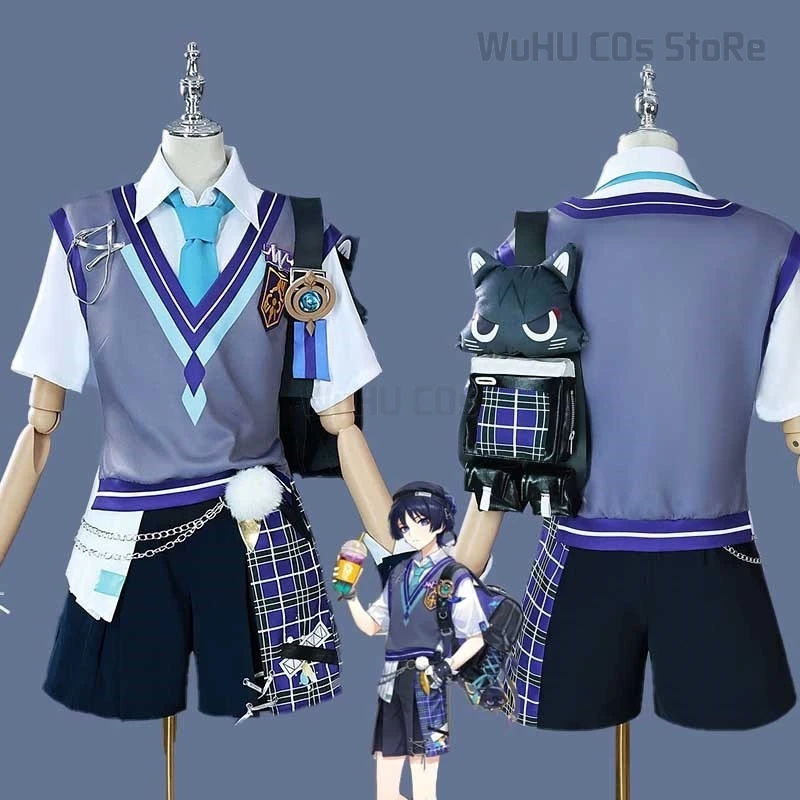 Женский и мужской костюм для косплея Wanderer сумка парика Genshin Impact × MEGA MGC кофейная