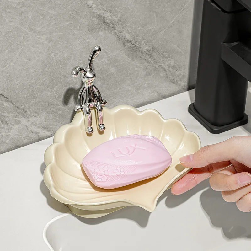 Сливной ящик для мыла в кремовом стиле поверхность ванной комнаты держатель