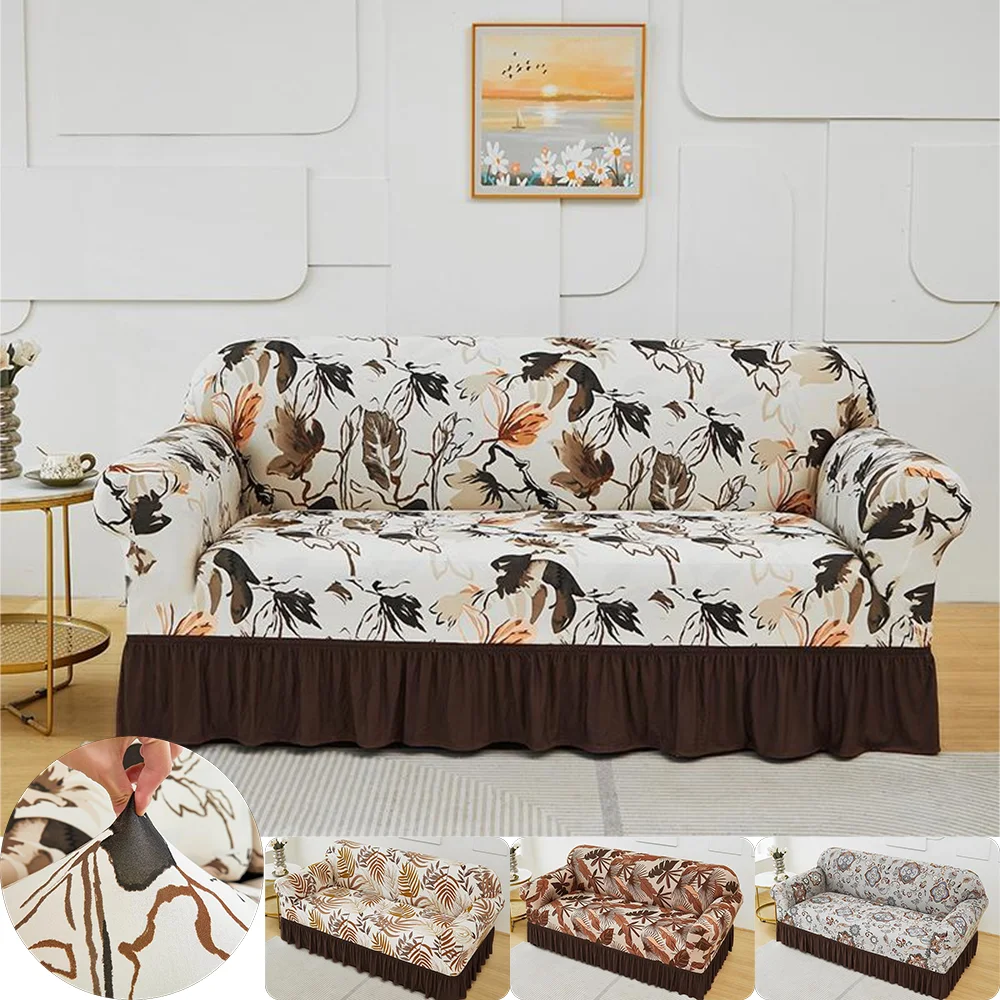 Юбка с принтом чехол для дивана эластичные чехлы полный на сиденья гостиной