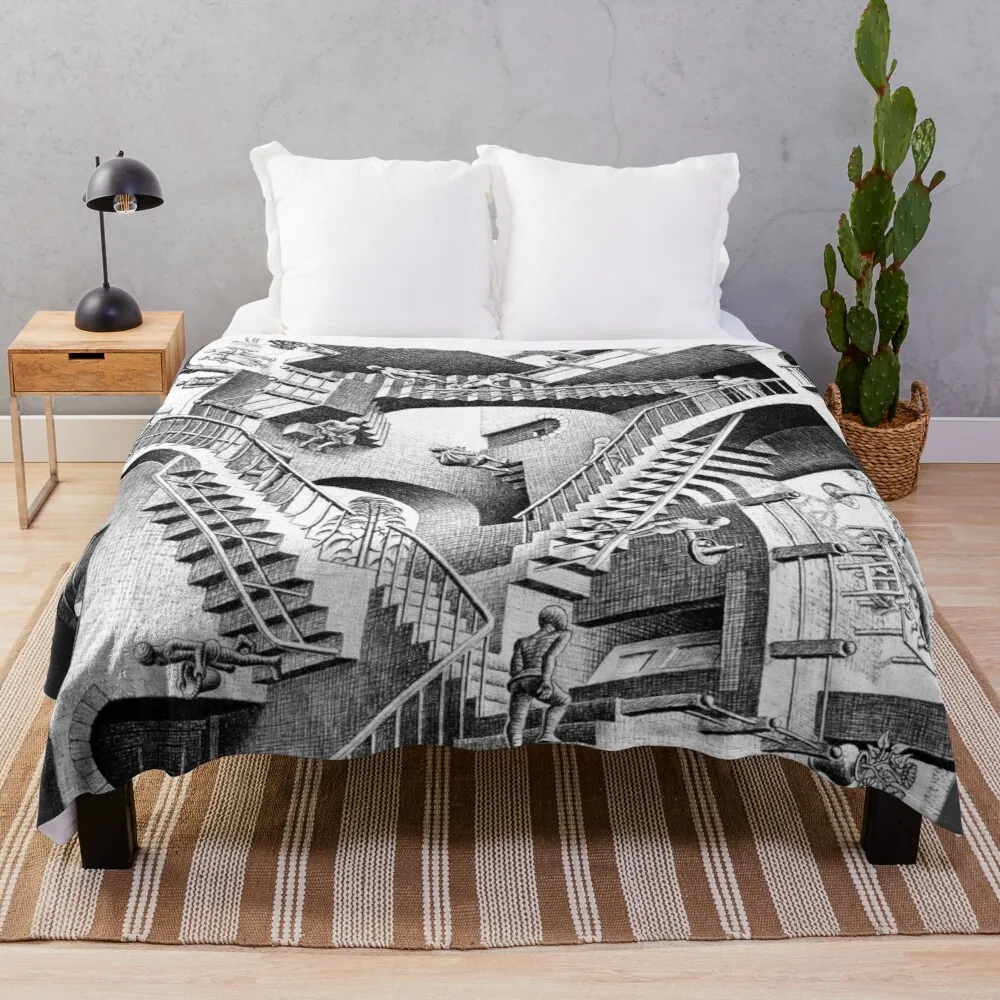 

Escher Staircases Throw Blanket Designer Blankets Soft Bed Blankets Comforter Blanket