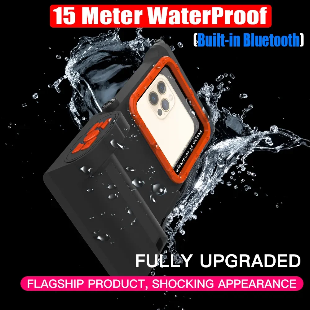 

3ND Bluetooth Selfie 15 Meter Deep Diving Waterproof Case For Huawei P50 P40 P30 Mate 40 Pro Nova 9 Honor 60 50 Underwater Swim
