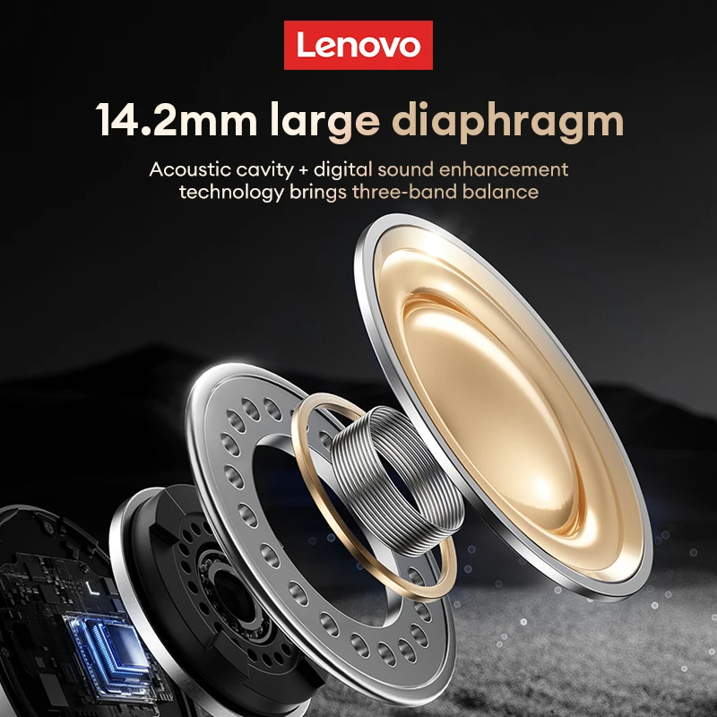 Фото Lenovo EA305 OWS Беспроводные наушники Bluetooth V5.4 Длительные наушники Водонепроницаемые спортивные наушники LP75 Игровые наушники №4