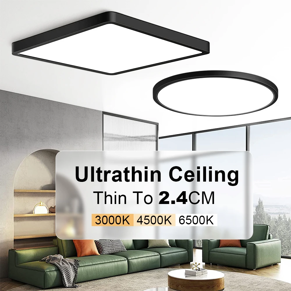 

Led Ceiling Light 20inch 0.9inch Ultrathin Ceiling Lamp Brightness Dimmable For Living Room Bedroom Lighting ceiling lights