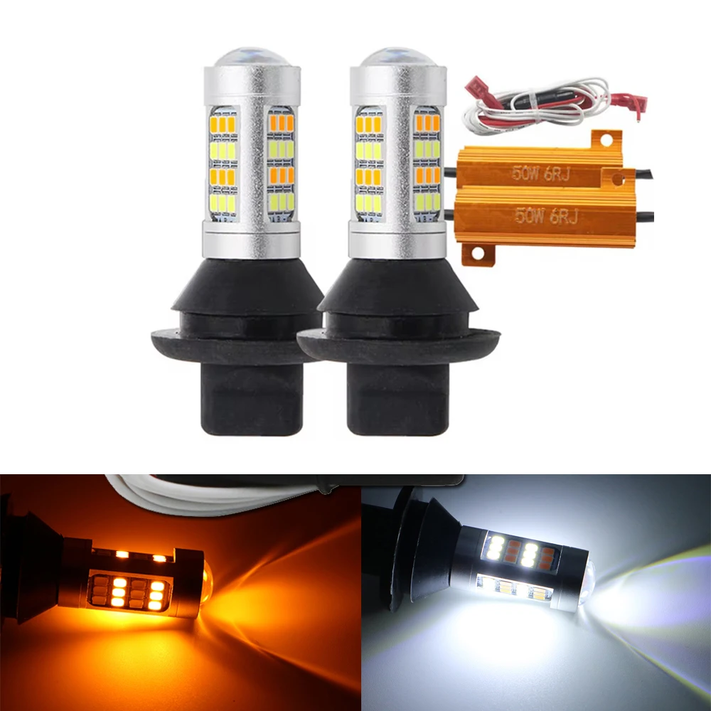 

ba15s BAU15S 1156 p21w s25 42 светодиода T20 W21W WY21W 7440 дневные ходовые огни + указатель поворота двухрежимные DRL светодиодные внешние огни