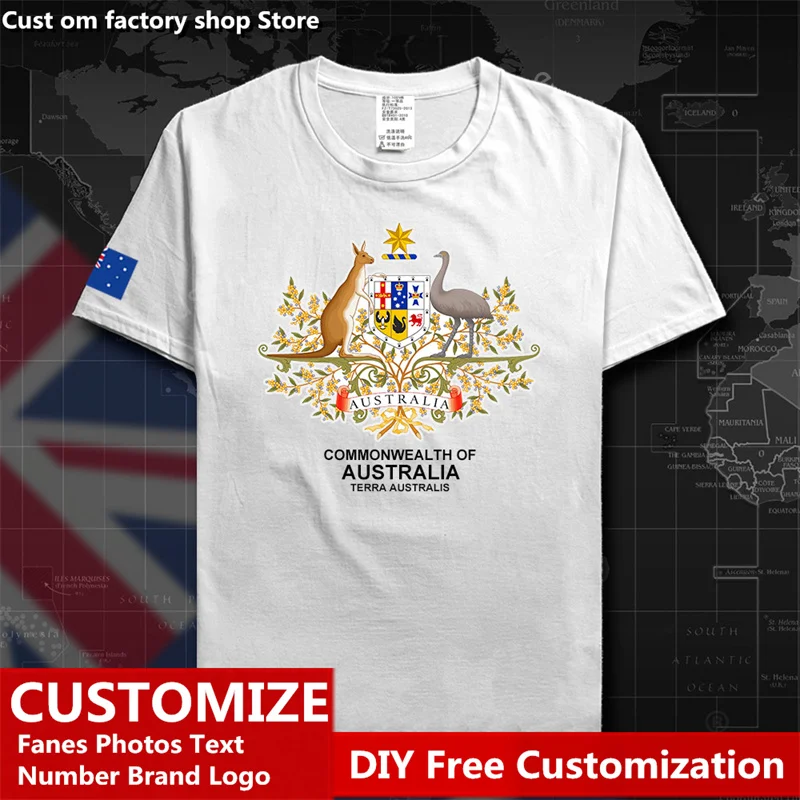 

Commonwealth of Australia Country T shirt Custom Jersey Fans DIY Name Number LOGO High Street Fashion Loose Casual T-shirt