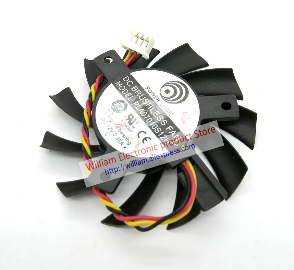 Вентилятор охлаждения для видеокарты диаметр 6 5 см шаг 4 0 12 В 35 А PLA07010S12H