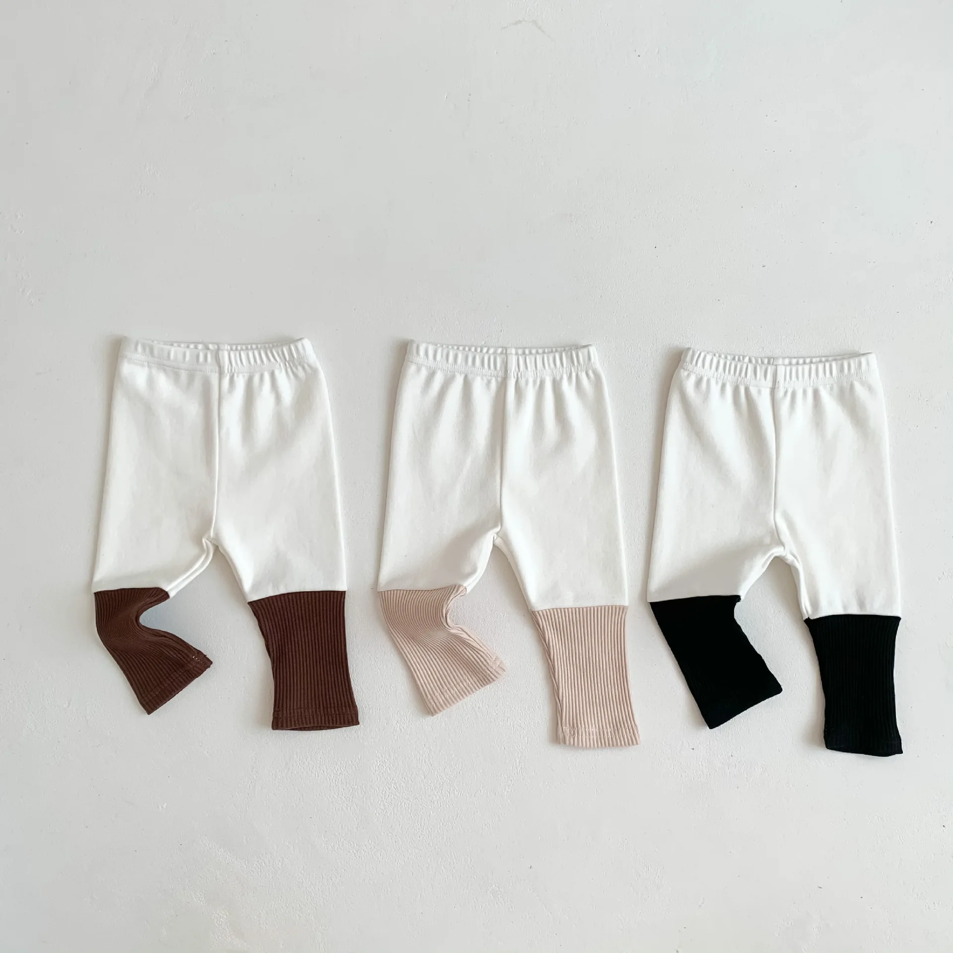 Baby Clothes Spring And Autumn Newborn Pants Boys Leggings Splicing Beautiful Brown Girls Trousers 0-2 Years Old Clothes