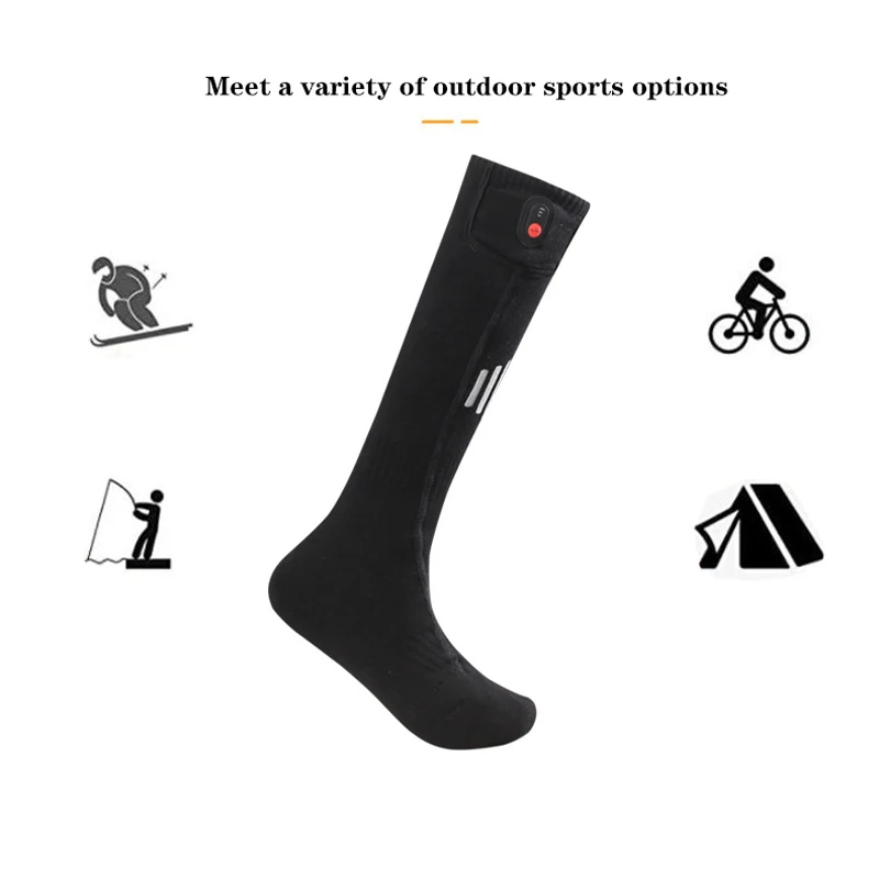 New three-speed heat socks long tube electric heating socks for men and women outdoor sports thickened ski