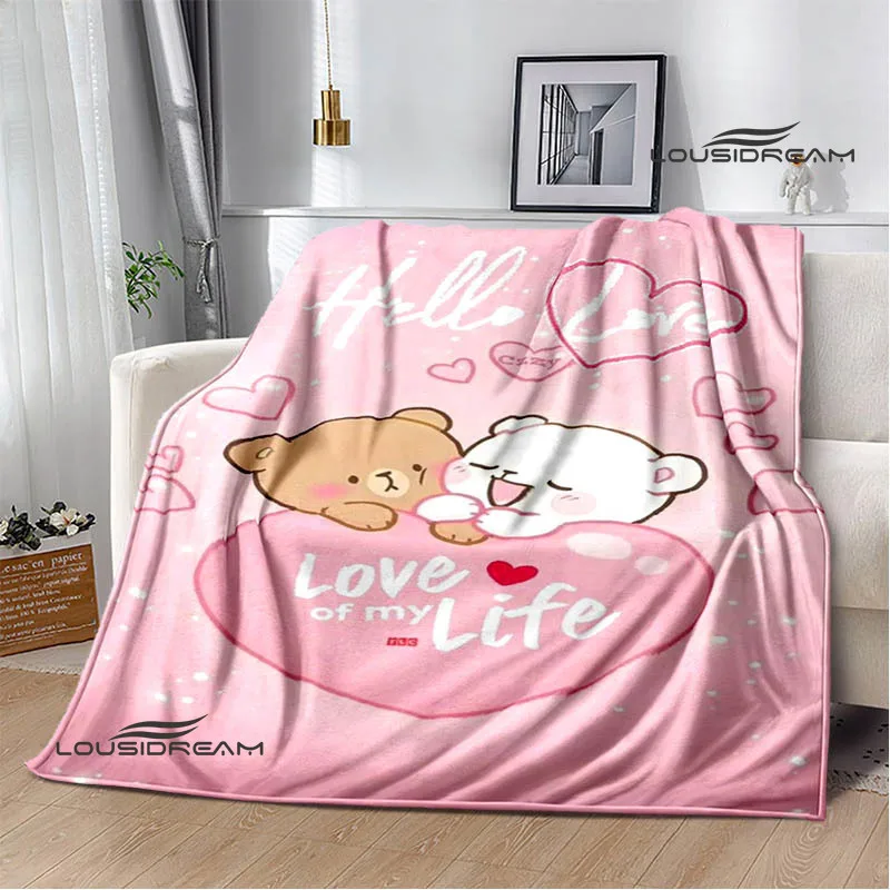 Милые Мультяшные одеяла с принтом медведя одеяло для пикника теплые фланелевые