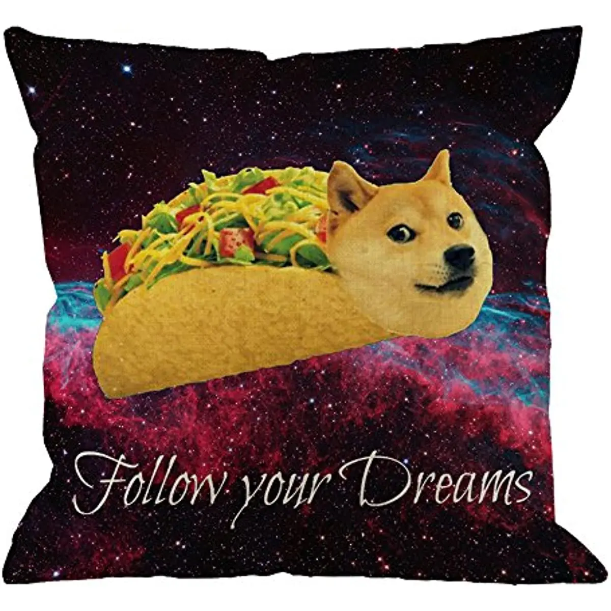 

Taco, куриные рулоны, летающие по Галактике, космические, мягкие, ваши мечты, забавные наволочки для мужчин/женщин/18x18 дюймов, черно-желтые