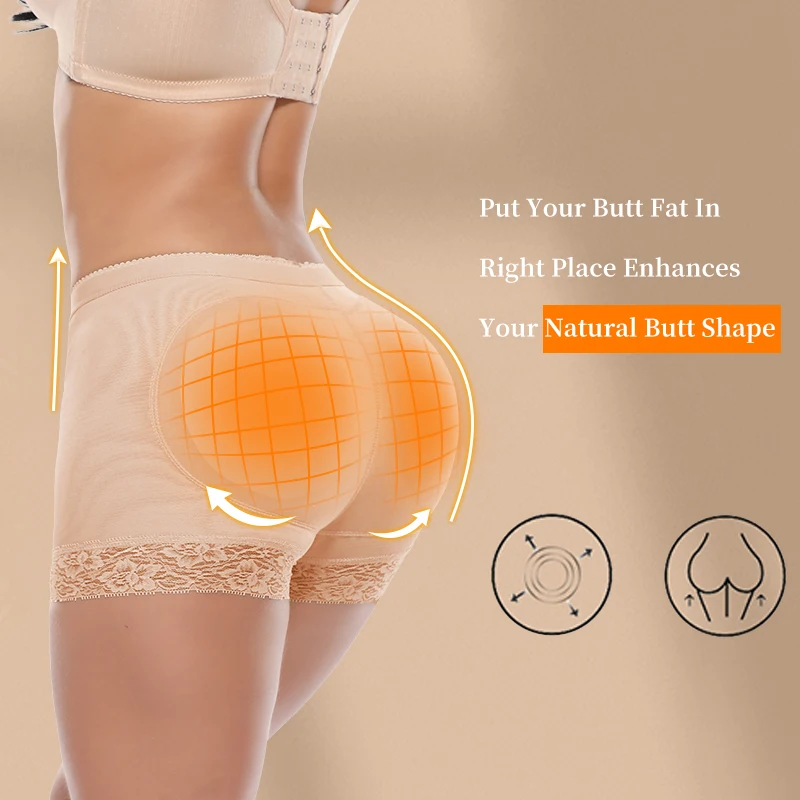 Fake Ass Seamless Women Body Shaper Slimming Panties Shapewear Hip Enhancer Booty Pad Push Up Butt Lifter Boyshort Underwear