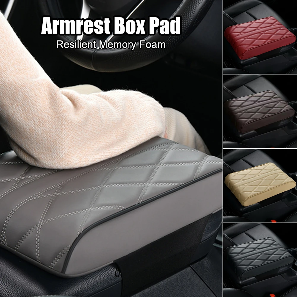 

5cm PU Leather Car Armrest Box Pad Multi-color Auto Center Console Arm Rest Seat Box Mat Protection Cushion Storage Box Cover