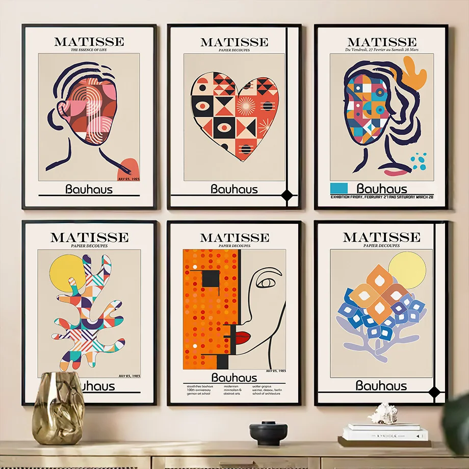 

Abstract Matisse Line Face Heart Bauhaus Wall Art Canvas Painting Nordic Posters And Prints Wall Pictures For Living Room Decor