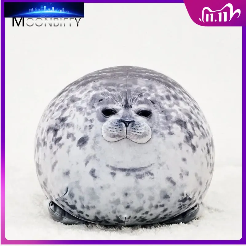 

Angry Blob Seal Pillow Chubby 3D Novelty Cute Plush Sea Lion Doll Plush Stuffed Toy Baby Sleeping Throw Pillow Gifts for Kids