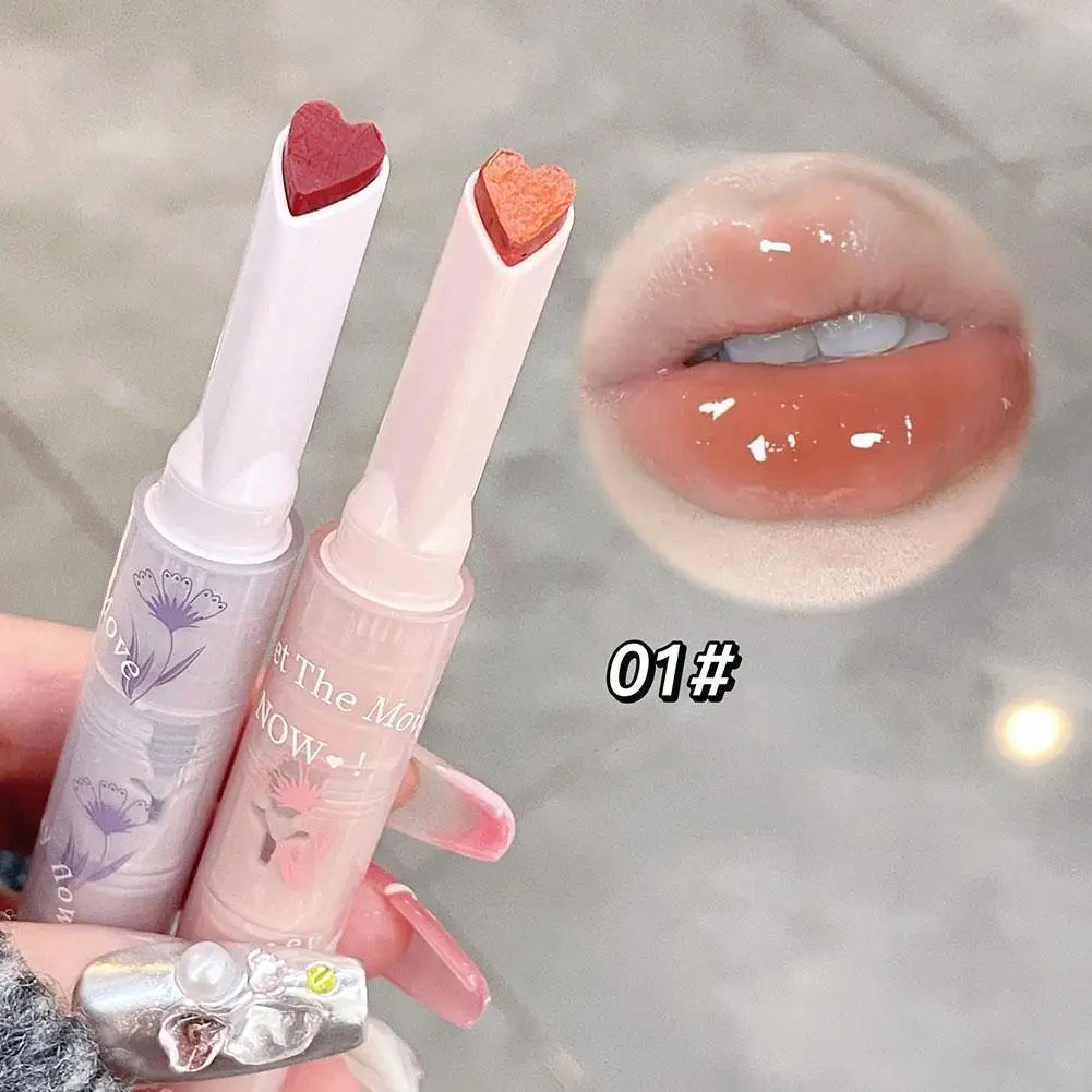 

Love Heart Lipstick Lipstick Pen Solid Lip Gloss Jelly Color Lip High Custom Color Pink Gloss Lasting Pad Pigment Cosmetics D2L6