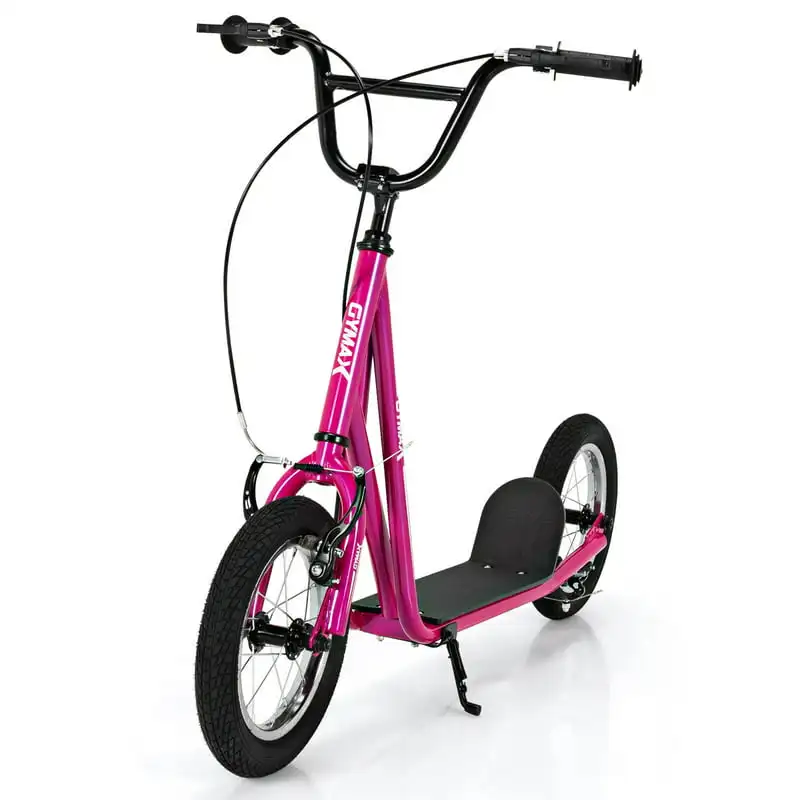 

Kick Scooter with Carbon Steel Frame and 12 In. Air Filled Wheel, Pink