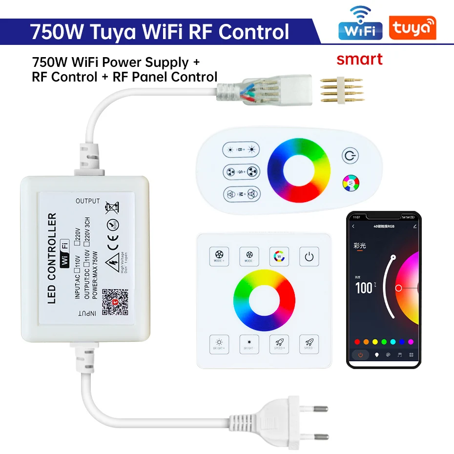 

RGB контроллер FastDeng 220V для светодиодной ленты