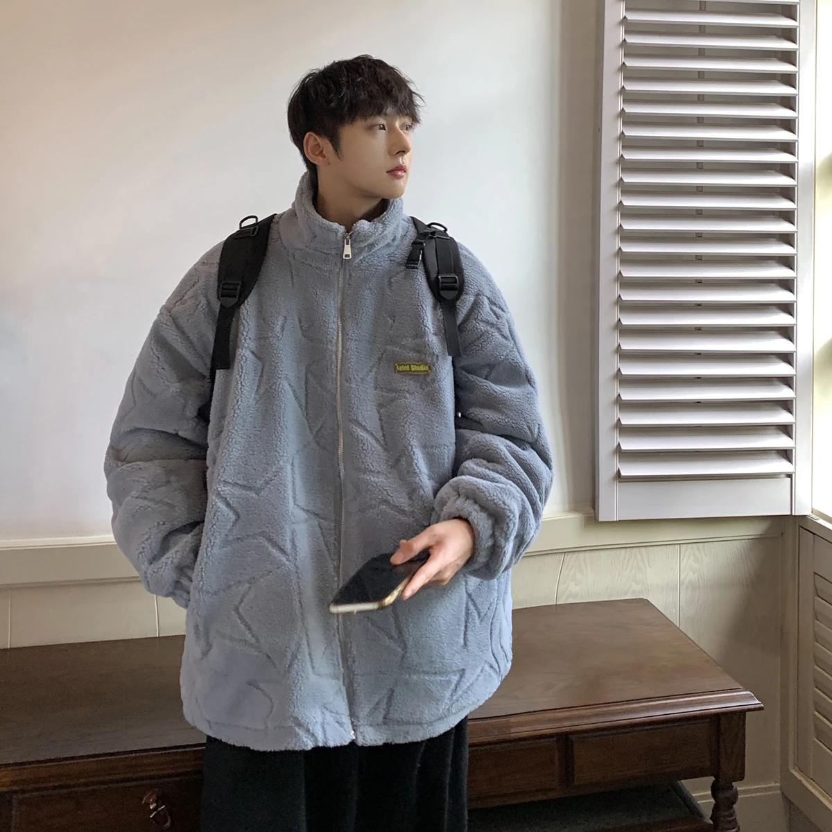 Верхняя одежда из берберского флиса мужская зимняя модная брендовая утолщенная