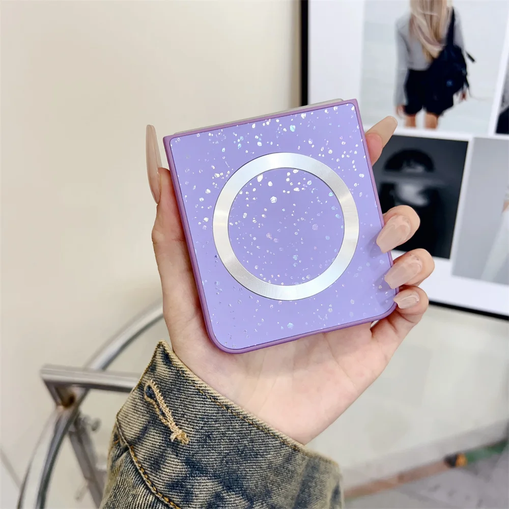 Роскошный красочный лазерный магнитный чехол в горошек для телефона Samsung Z Flip 6 5 4