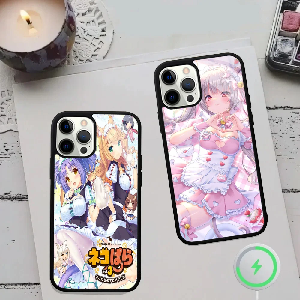 Nekopara Chocola Vanilla Phone Case Strong Magnetic For IPhone 16 15 14 13 Pro Max 11 12 Mini Alex Mirror Magsafe Wireless