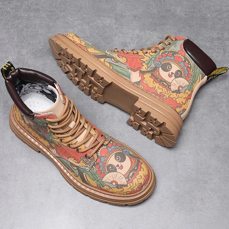 Ботинки мужские кожаные в стиле панк размер 39 - 47 цвет ассортименте