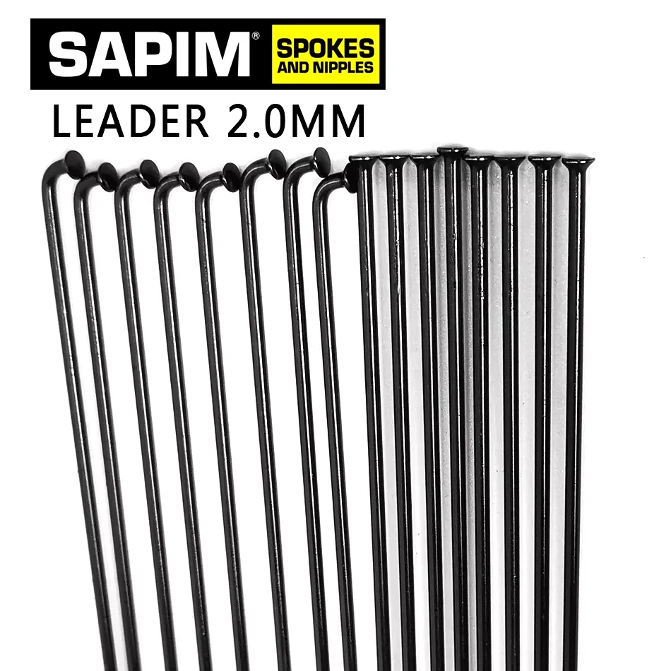 Bicycle Spokes  SAPIM Champion 2.0 Round Spokes J-bend/straight Pull Head Bicycle Spokes Black Bicycle Spokes with Copper Cap