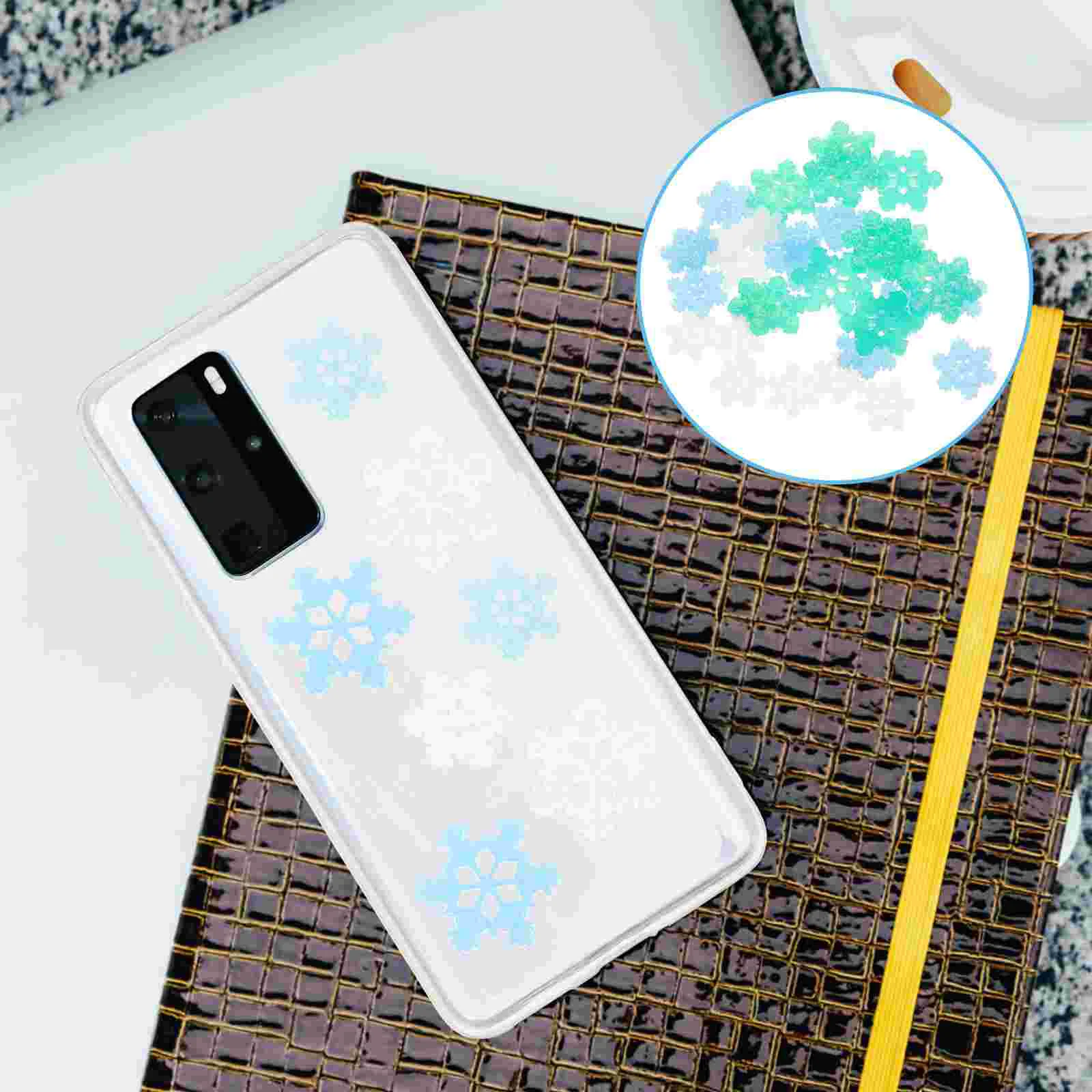 

60 Pcs Christmas Snowflakes Decorations Decorative Material Hair Jewls Plastic Xmas