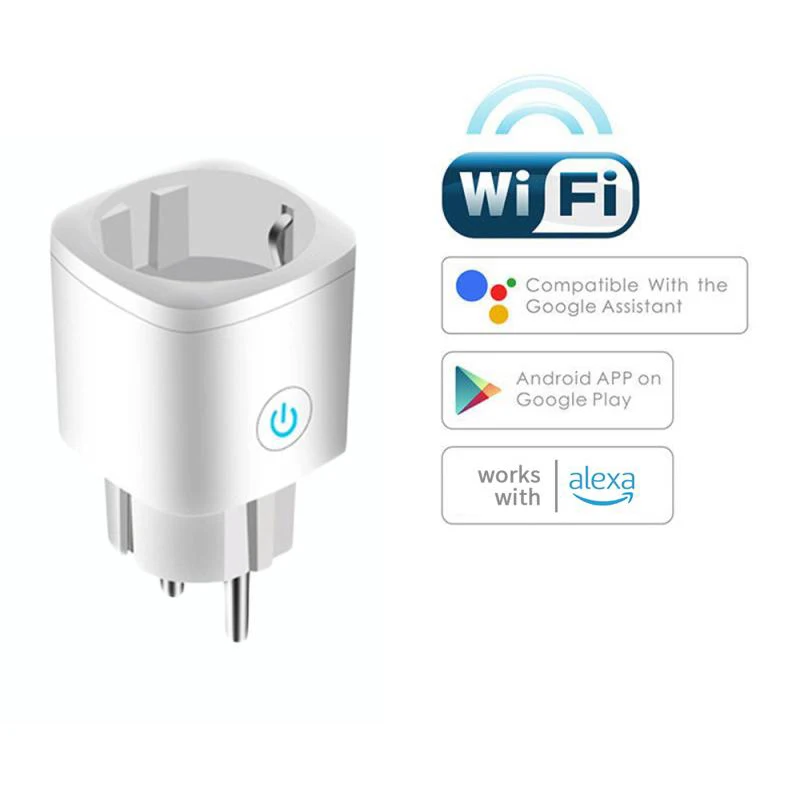 

EU Wifi Smart Plug WiFi Dual Mode Timing Power Metering Smart Socket Works With Alexa Google Home