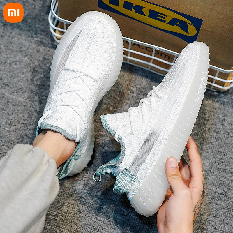 

New Xiaomi Youpin Popcorn Bottom Coconut Shoes Flying Woven Breathable Running Casual Shoes Men Ins Trend Casual Sports Shoes