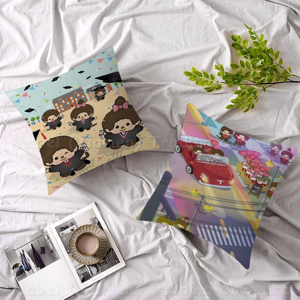 Cartoon M-Monchhichis Pillowcase Toon Gift Cushion Cover Bedroom Home Sofa Chair Seat Decor Pillow Case