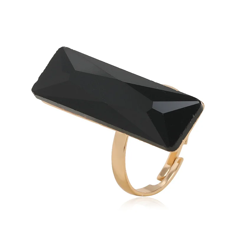 

Simple Black Chunky Resin Ring for Women Men Statement Bohemia Fashion Jewelry