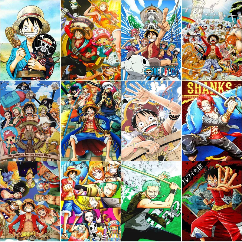 Алмазная живопись Bandai Oda Eiichiro's Young манга Набор для вышивки крестиком Luffy круглая