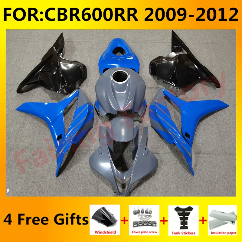 

New ABS Motorcycle Whole Fairings Kit for CBR600RR F5 2009 2010 2011 2012 CBR600 RR CBR 600RR full fairing kits set blue grey
