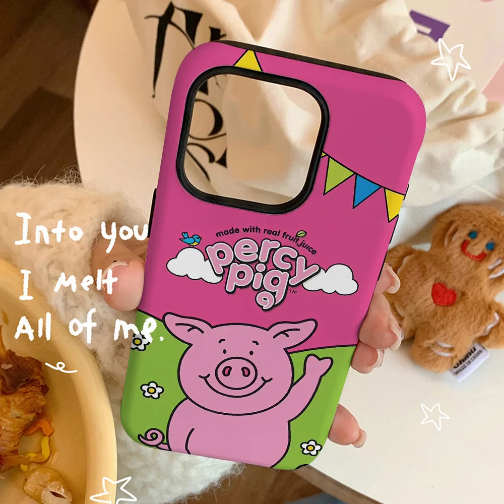 Розовый мультяшный чехол Biye в виде свиньи для телефона IPHONE 15PRO MAX 14 13 12 11 PRO Plus XR XS