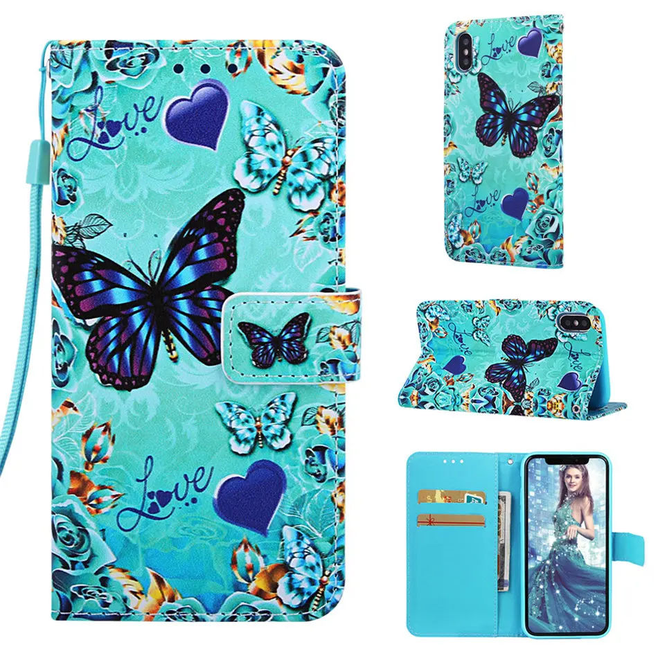 Fashion Case For Fundas Samsung Galaxy S10E S10 S9 S8 Plus J6 A7 2018 2019 Wallet Cute Mermaids Flip Cover Brand New P03D