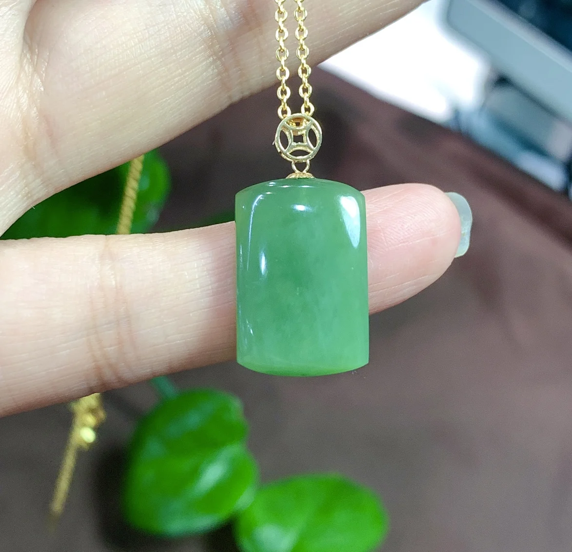 

1Pcs/Lot Natural Jasper Jade 18k Gold Geometric Protection Peace Amulet Pendant Necklace Sweater Chain Women's Jewelry Charm