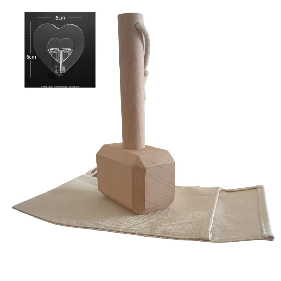 Дробилка для льда деревянный молоток с открывалкой пива и многоразовым холщовым