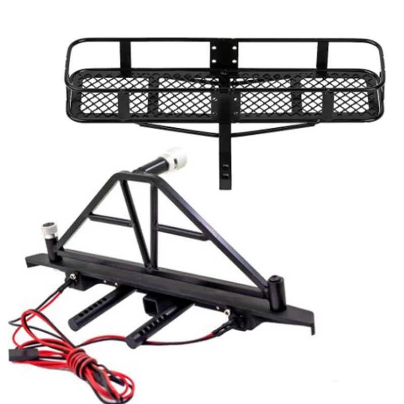 

CNC Metal Rear Bumper & Back Hitch Carrier Rack For 1/10 RC Crawler Car Axial SCX10 III AXI03007 Upgrade Parts