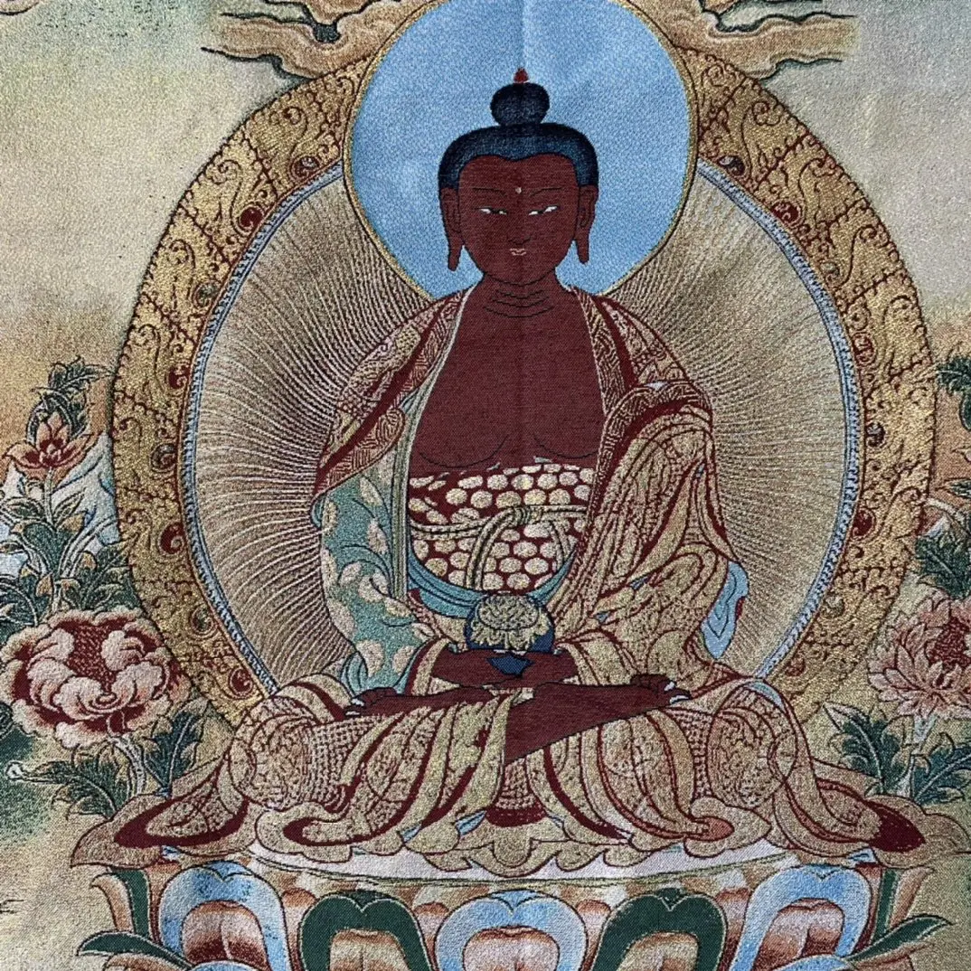 35 &quotТханка вышивка тибетский буддизм шелк Шакьямуни медицина Будда поклонение
