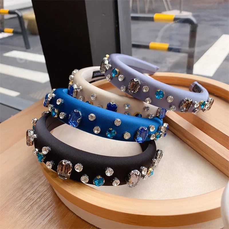 

Crystal Sponge Headbands For Women Print Hairbands Polka Dot Hair Accessories Flower Crown Ribbon Hairband Head Wrap Hair Band