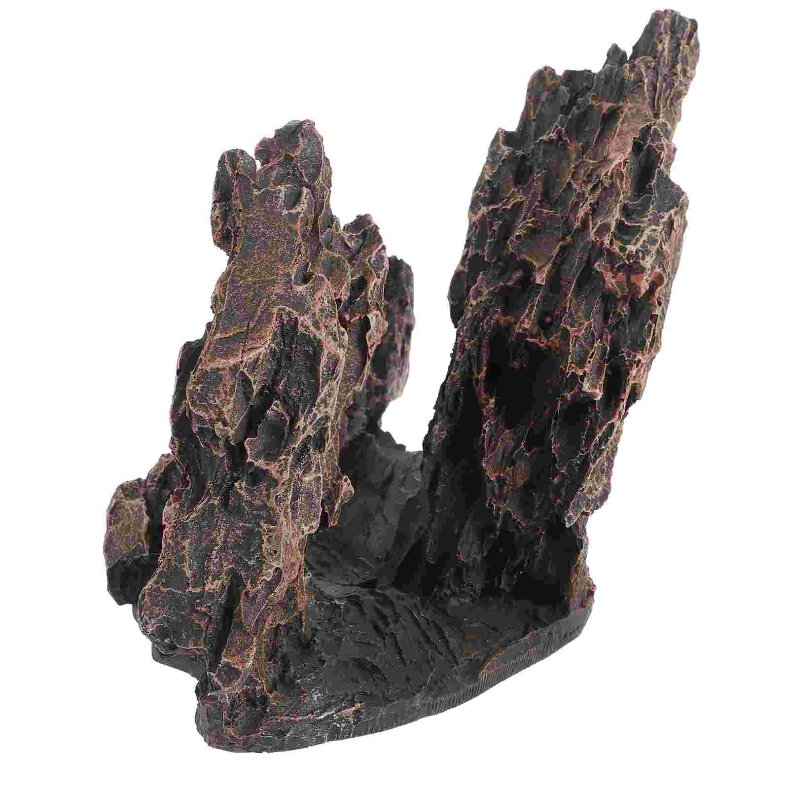 

Decor Fish Tank Rock Decoration Shelter Hide Cave Small Rockery Desktop Resin Decorations
