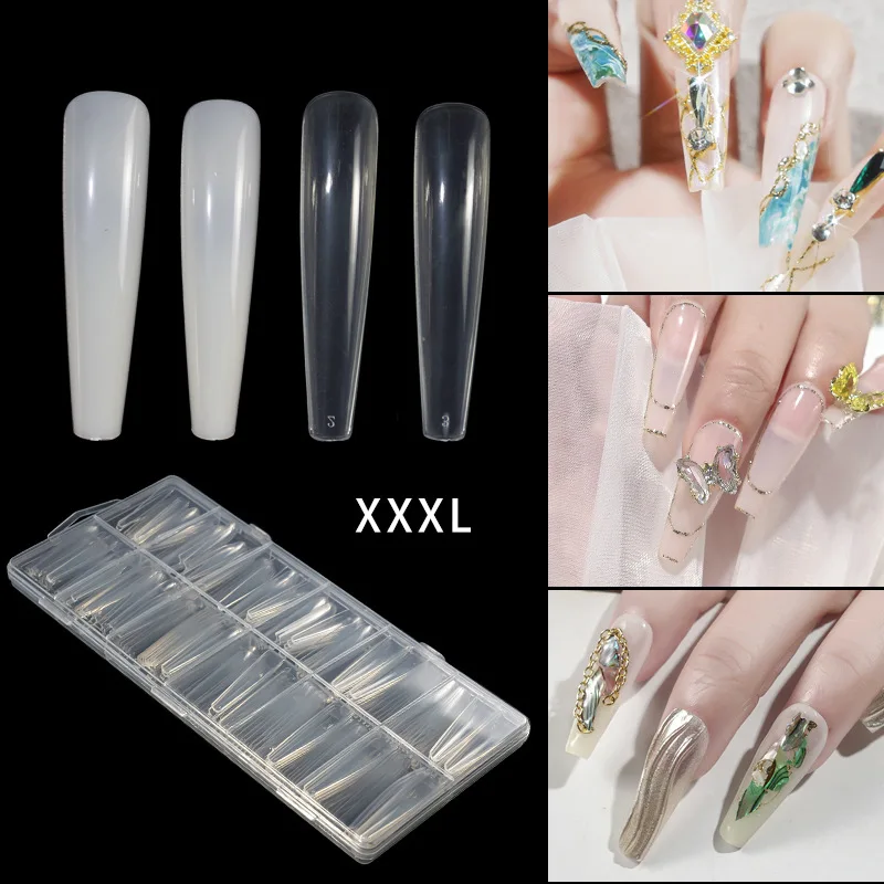 240 pieces of transparent European and American extended wear nails Full patch ballet nail art extension nail sheets