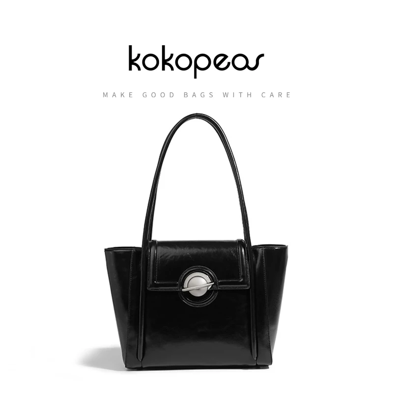 

KOKOPEAS Brand Women's Tote Bag Chic Square Shopper Handbag Luxury Vegant Leather Shoulder Hobo Purse 2023 Designer