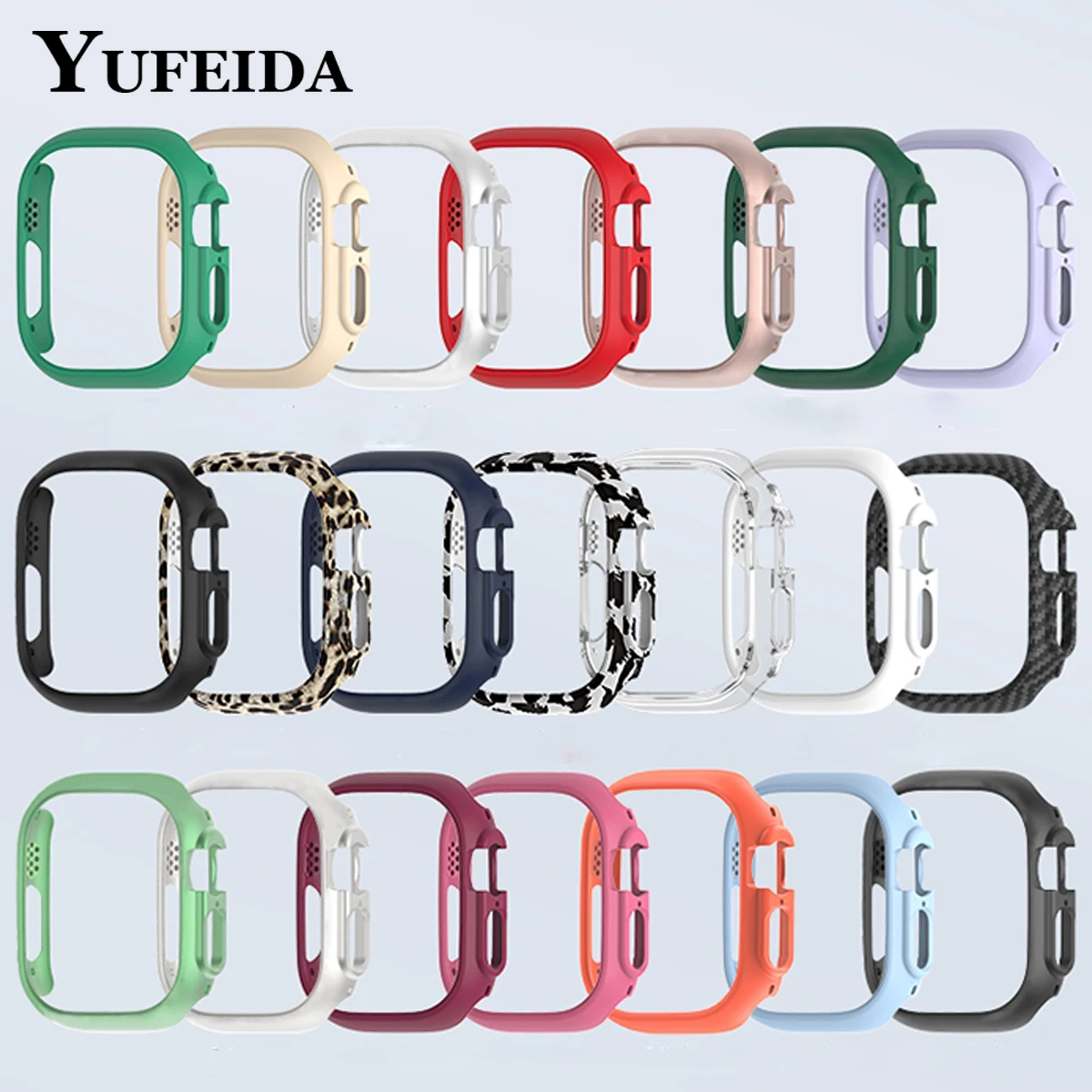 

YUFEIDA PC Frame for Apple Watch Series 8 7 Ultra 41mm 45mm 49mm Cover Case Bumper Protector Case Hard Shell for IWatch 87 Frame