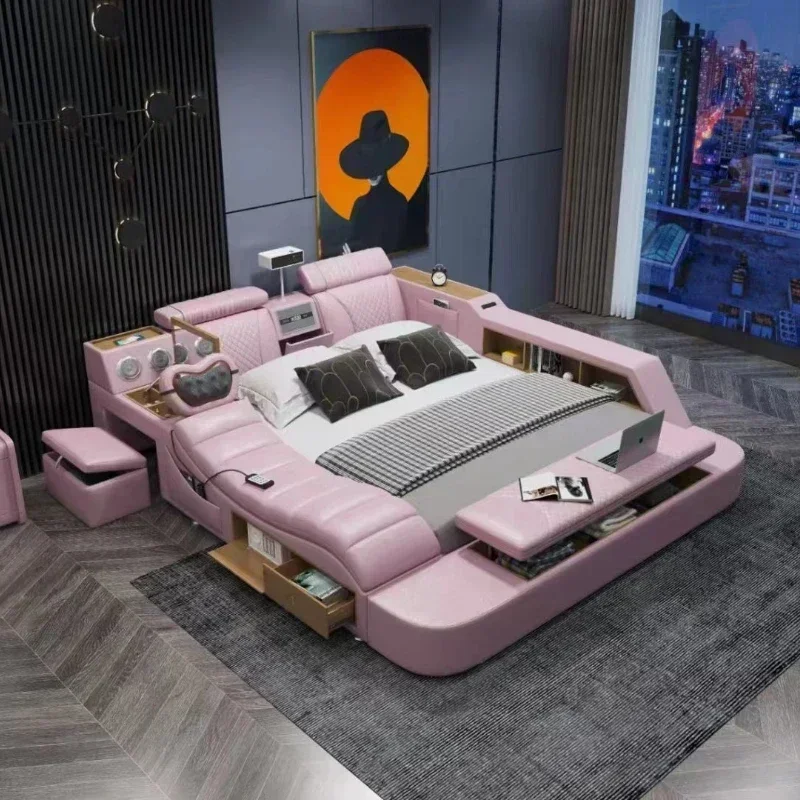 Умная кровать Limlamlim Tech обивка из натуральной кожи многофункциональная массаж