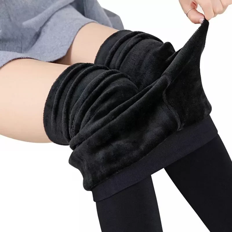 

2022New Leggings Women High Waist Thick Velvet Keep Warm Legings Solid All-Match Sexy Leging Push Up High Elastic Jeggings Femal
