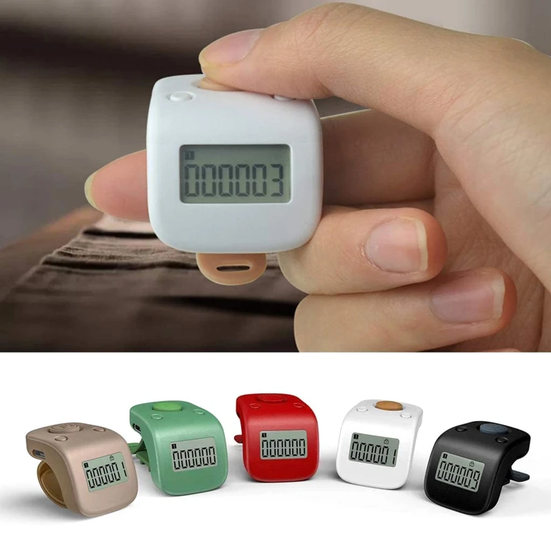 

Lightweight Hand Tally Counter Durable Beads/prayer Counter Clicker Rechargeable 6 Digit Electronic Finger Ring