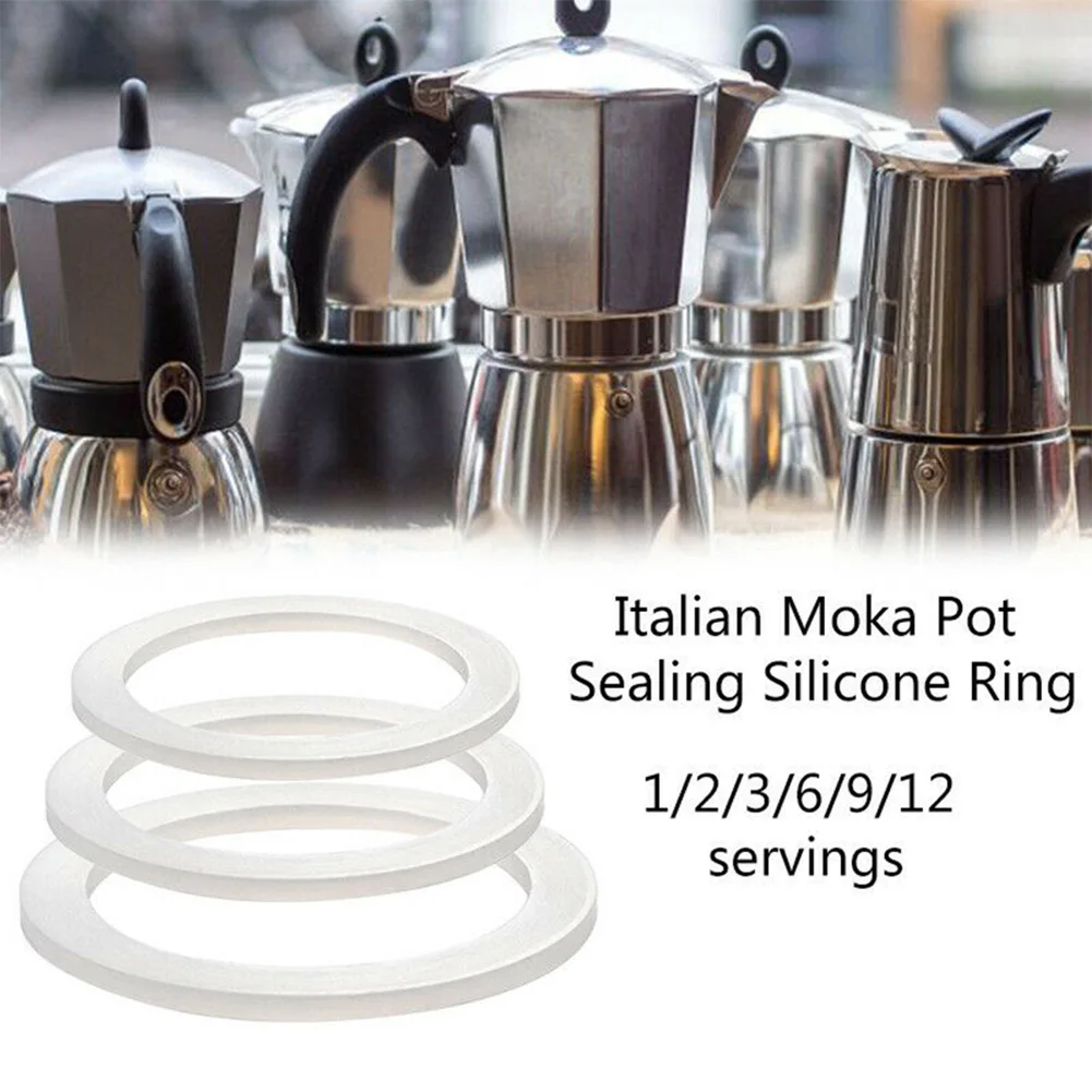 

White Coffee Pot Filter Screen Mesh Rubber Sealing Ring Non-toxic Odorless Various Espresso Pots Soft Flexible Multiple Sizes